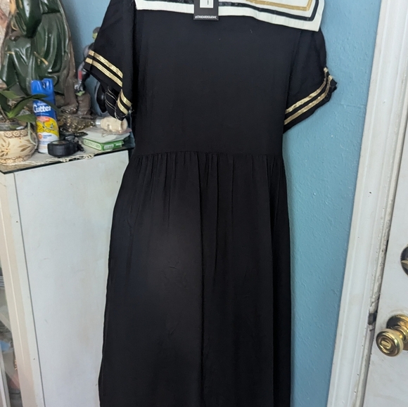 Standard Issuen -Inspired Black Dress with White Accents - Picture 4 of 5